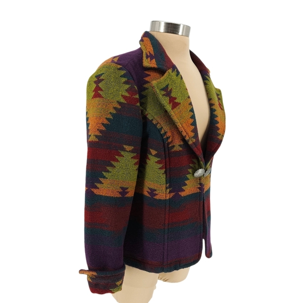 Coldwater Creek Southwestern Tapestry Jacket Concho Button Long Sleeve Western - Picture 2 of 7